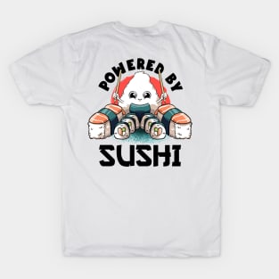 Powered By Sushi Lover Kawaii Cute Food Japanese Anime Sushi T-Shirt